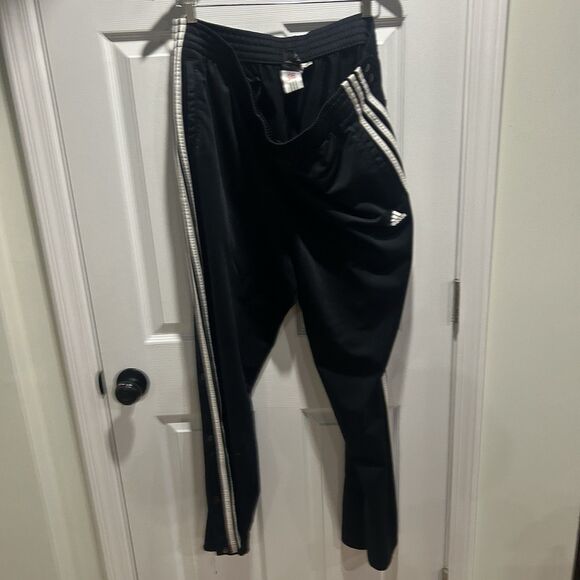 adidas Other - Vintage Adidas Tear Away Track Pants Black White Snap Side 3 Stripe Men’s